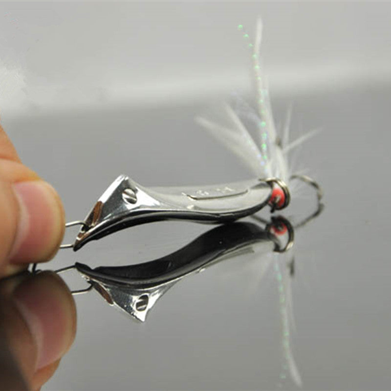 Sequins fishing feather bait hook metal bait