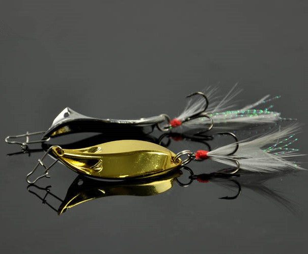 Sequins fishing feather bait hook metal bait