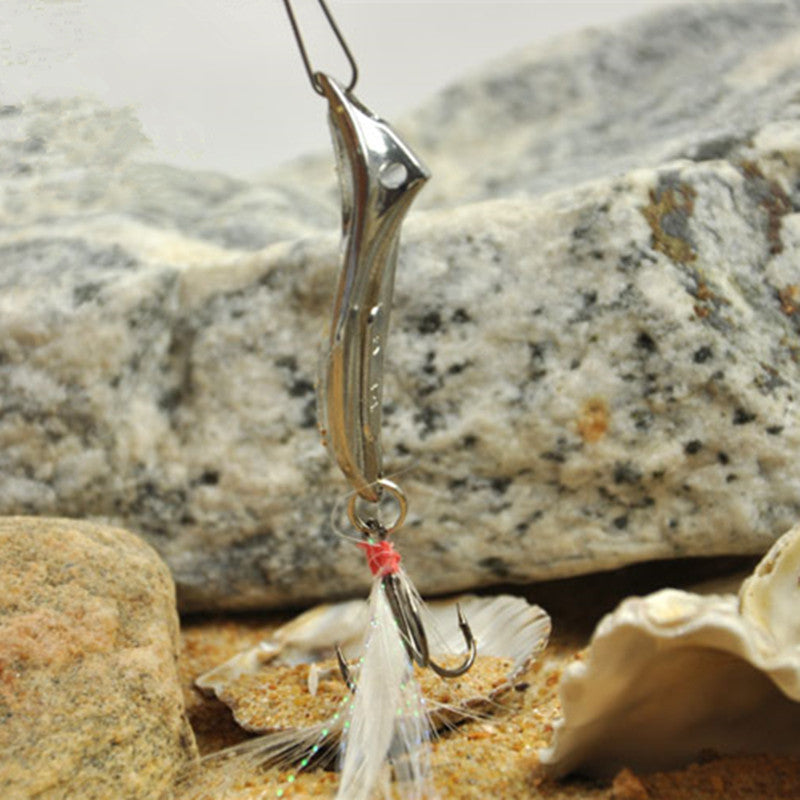Sequins fishing feather bait hook metal bait