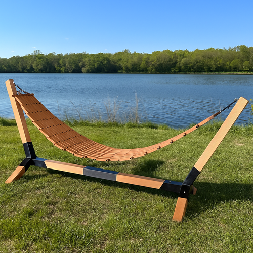 V2 wooden hammock with stand